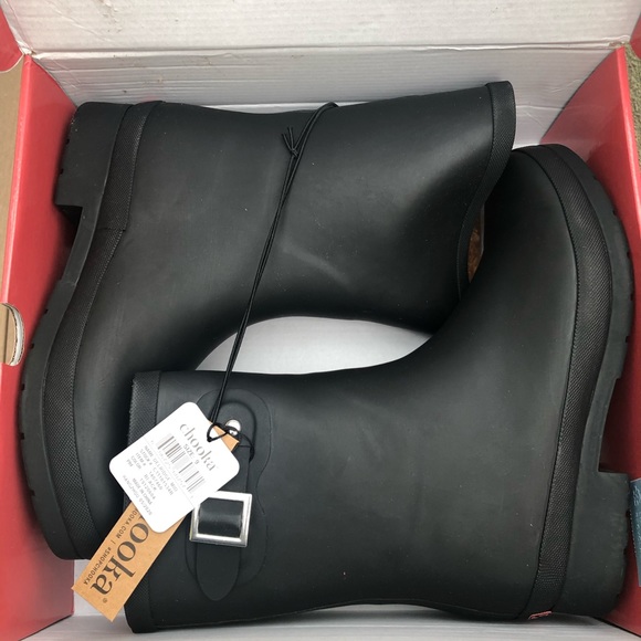 Chooka Rain Boot Plush Mid Height Black Fur  NIB - Picture 3 of 10